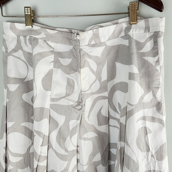 H&M Pleated Fully Lined A Line Swirl Pattern Cotton Skirt Size 12 - Picture 6 of 10